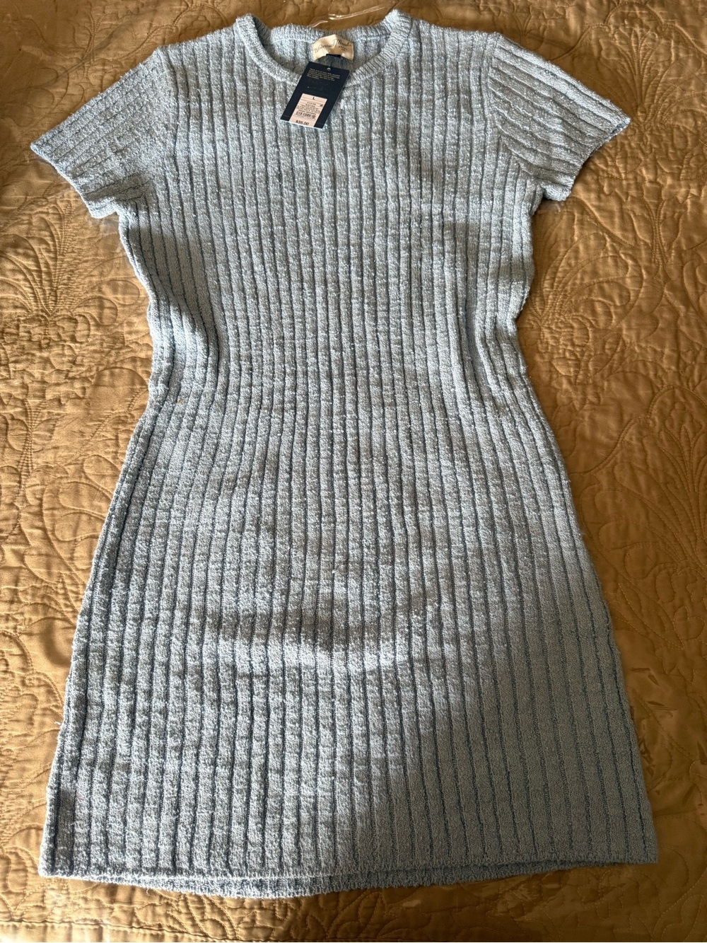 Universal Thread Light Blue Ribbed Knit Mini Dress